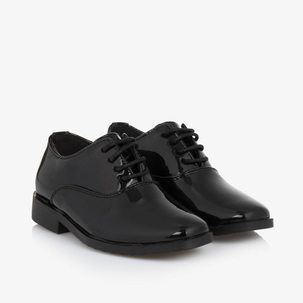 Sevva-Boys Black Patent Faux Leather Brogues | Childrensalon Outlet