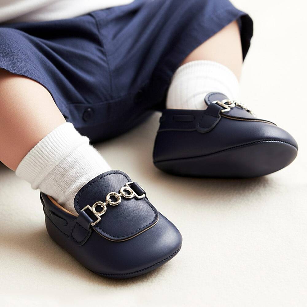 Sevva-Boys Classic Navy Pre-Walker Loafers | Childrensalon Outlet