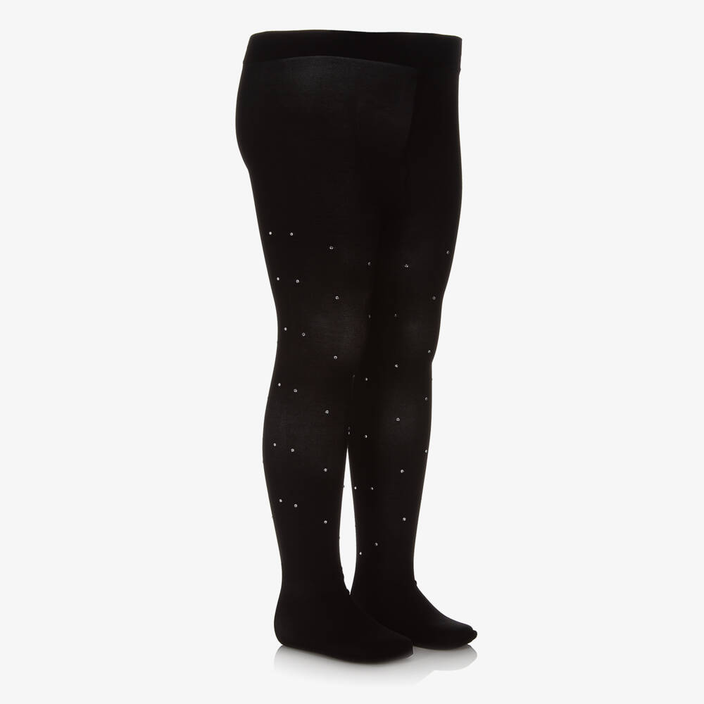 Sevva-Girls Black Tights with Rhinestones | Childrensalon Outlet