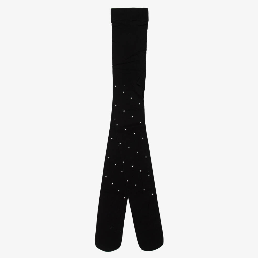 Sevva-Girls Black Tights with Rhinestones | Childrensalon Outlet