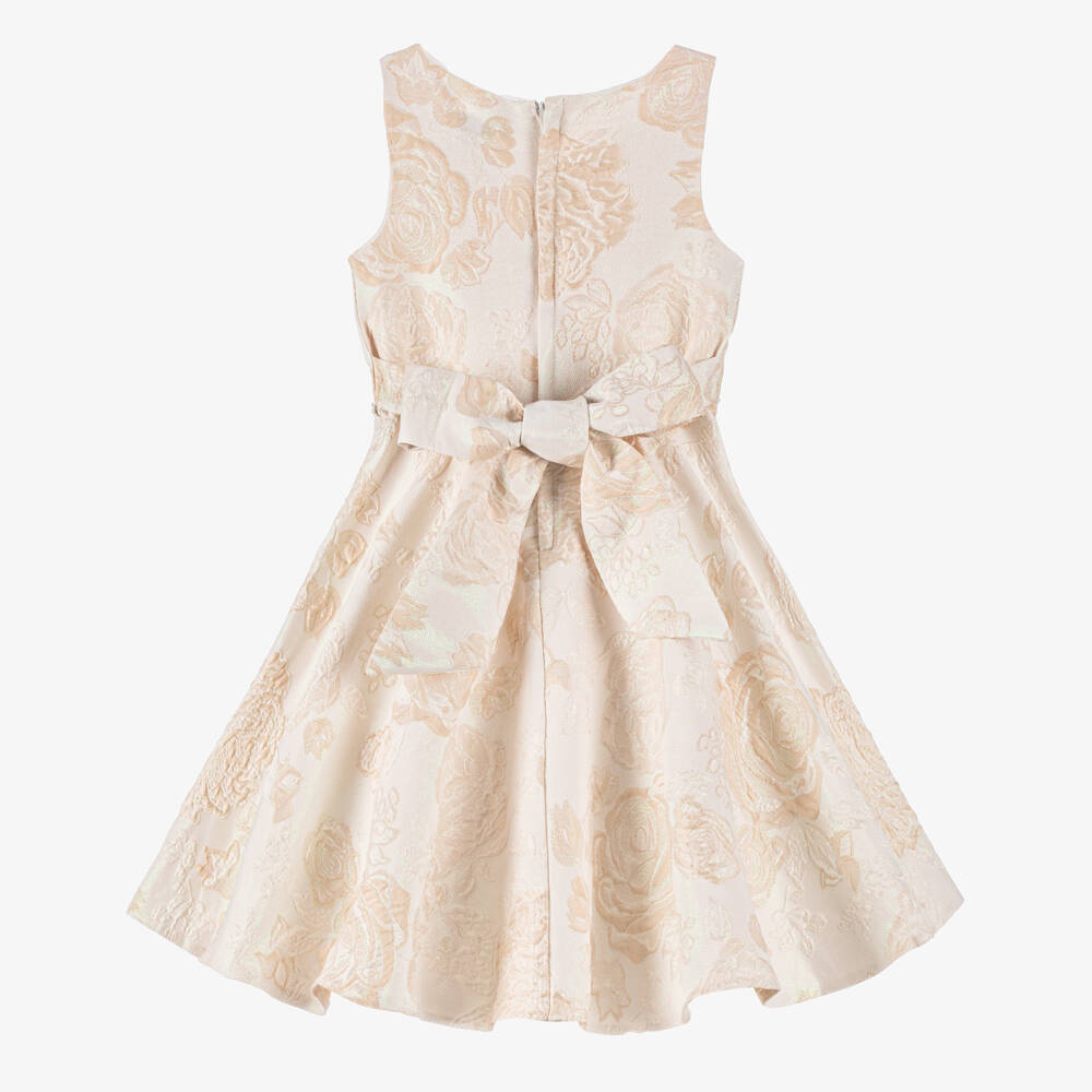 Sevva-Girls Champagne Floral Brocade Dress | Childrensalon Outlet