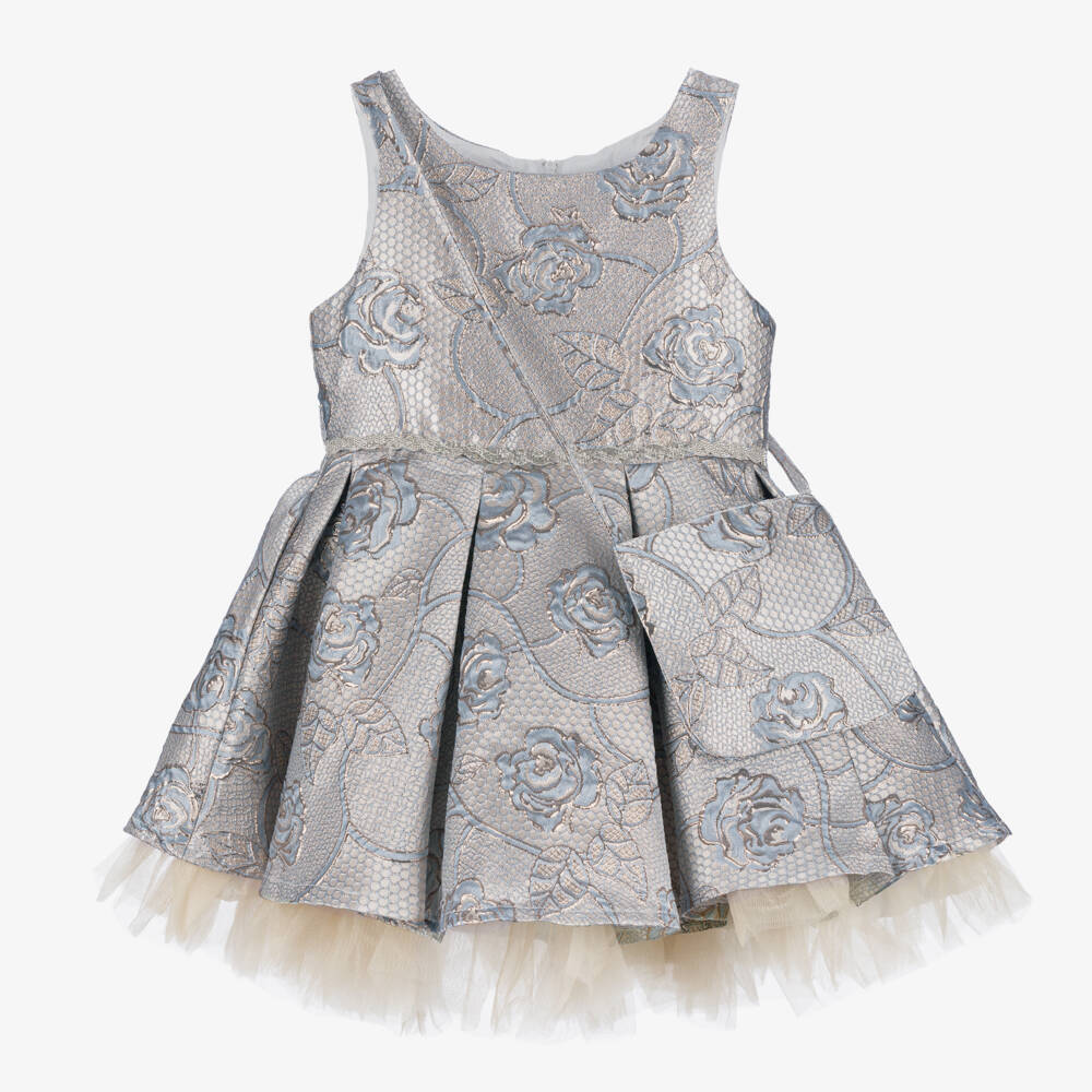 Sevva-Girls Elegant Blue & Gold Ensemble | Childrensalon Outlet