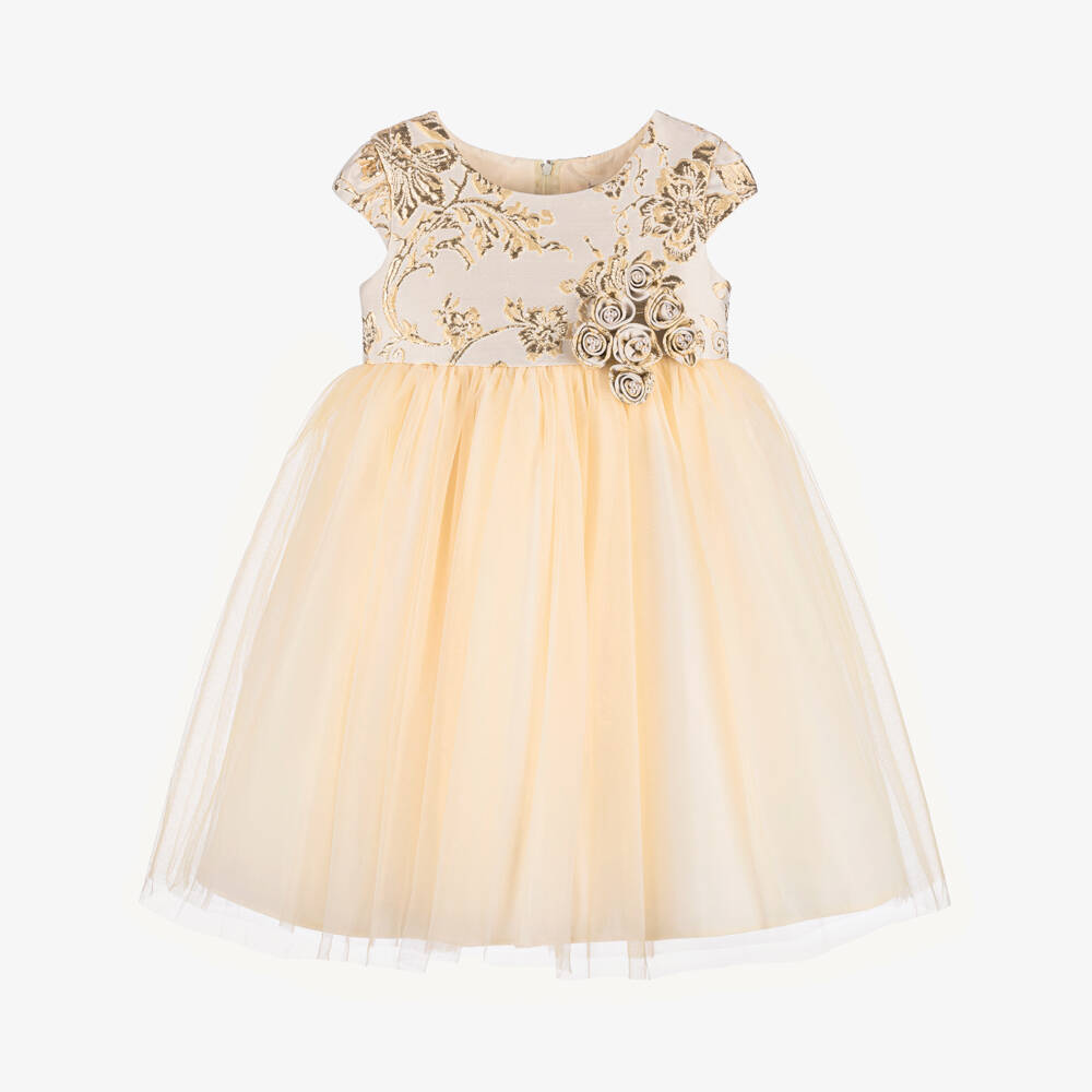 Sevva-فستان تول ذهبي أنيق للبنات | Childrensalon Outlet