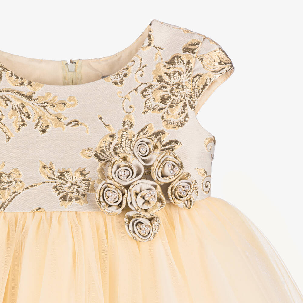 Sevva-فستان تول ذهبي أنيق للبنات | Childrensalon Outlet