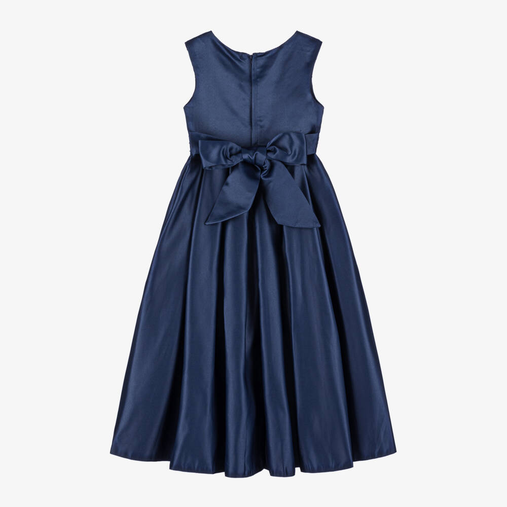 Sevva-Элегантное синее атласное платье для девочек | Childrensalon Outlet