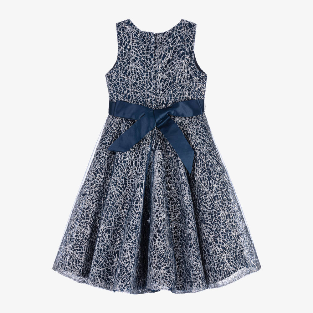 Sevva-Girls Elegant Navy & Silver Dress | Childrensalon Outlet