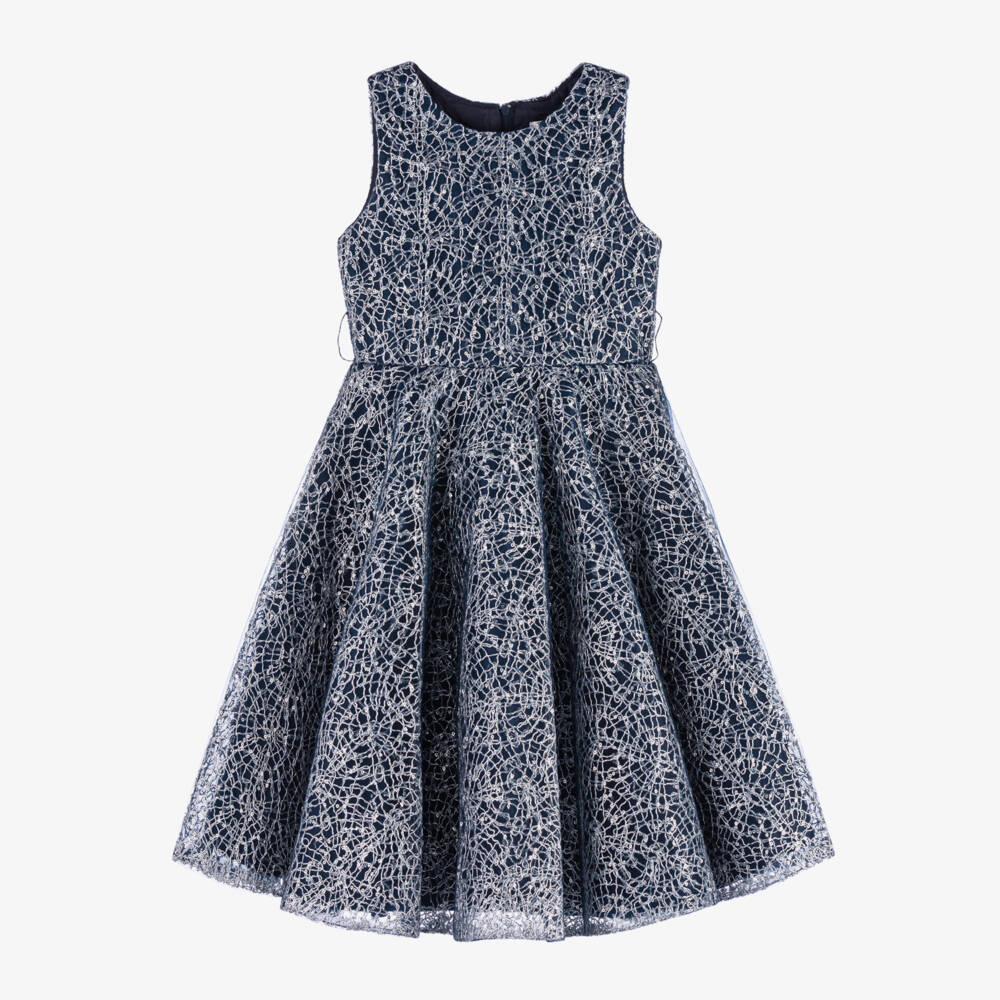 Sevva-Girls Elegant Navy & Silver Dress | Childrensalon Outlet