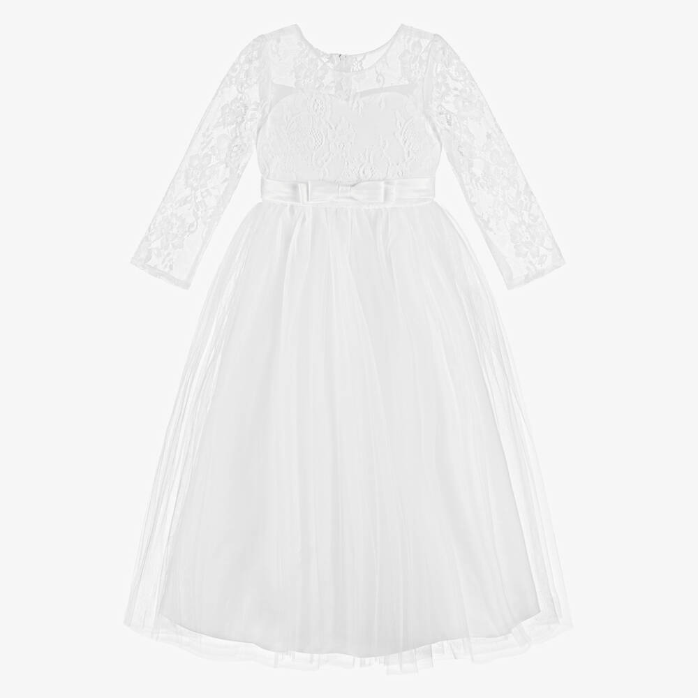 Sevva-Girls Elegant White Lace Gown | Childrensalon Outlet