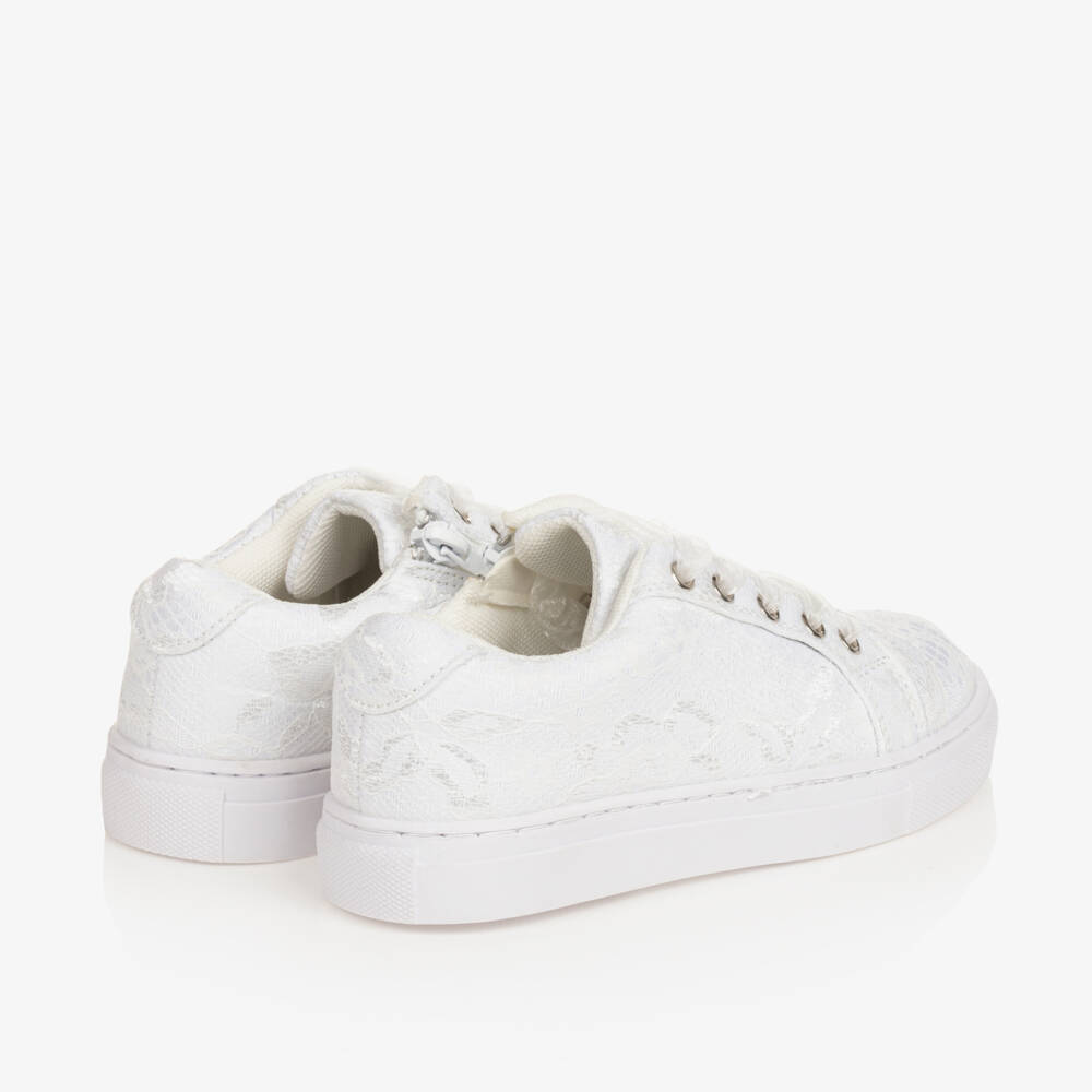 Sevva-Girls Elegant White Lace Sneakers | Childrensalon Outlet