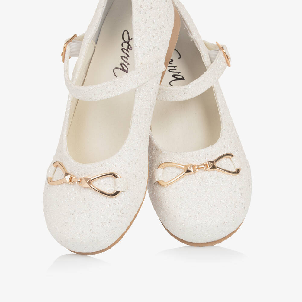 Sevva-Girls Glittery White Buckle Shoes | Childrensalon Outlet