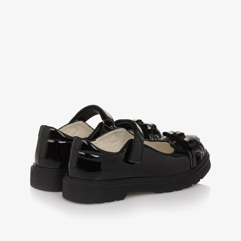 Sevva-Girls Glossy Black Heart Shoes | Childrensalon Outlet