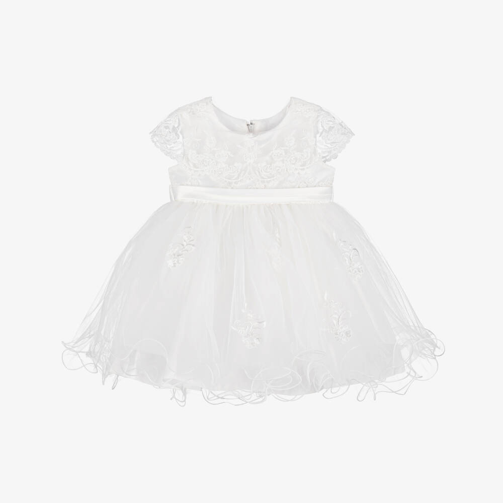 Sevva-فستان تول عاجي مزين بالورود للبنات | Childrensalon Outlet