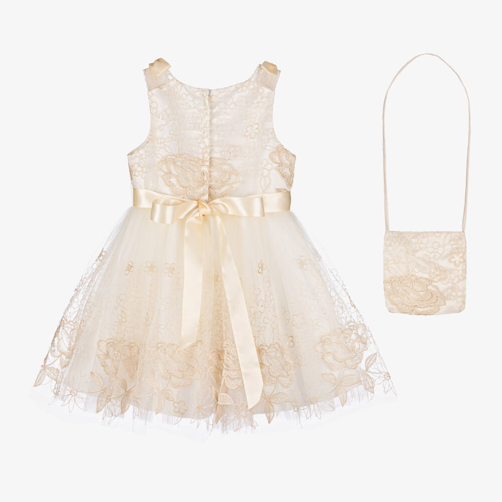 Sevva-Girls Ivory Floral Tulle Dress | Childrensalon Outlet
