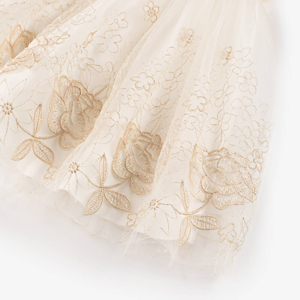 Sevva-Girls Ivory Floral Tulle Dress | Childrensalon Outlet