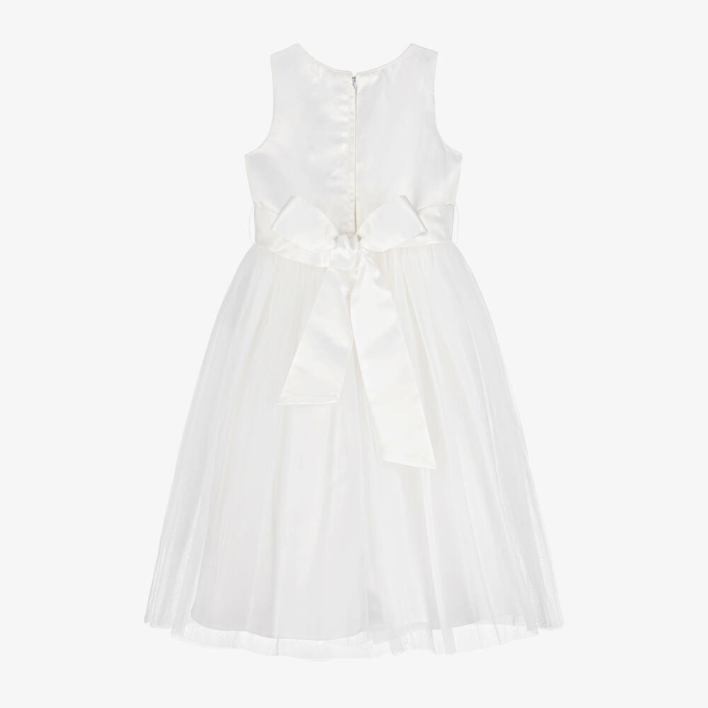 Sevva-Кремовое атласное платье из тюля для девочек | Childrensalon Outlet