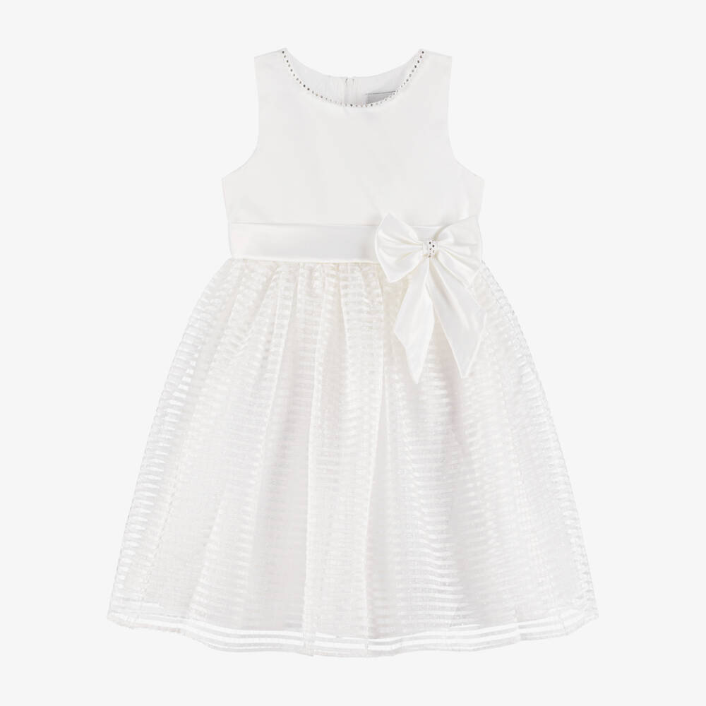 Sevva-Girls Ivory Satin & Tulle Gown | Childrensalon Outlet