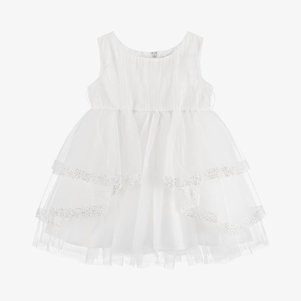 Sevva-Girls Ivory Tulle Pleated Dress | Childrensalon Outlet