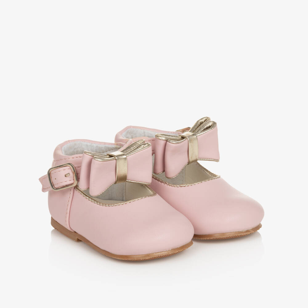 Sevva-Girls Pink Faux Leather Bow Shoes | Childrensalon Outlet