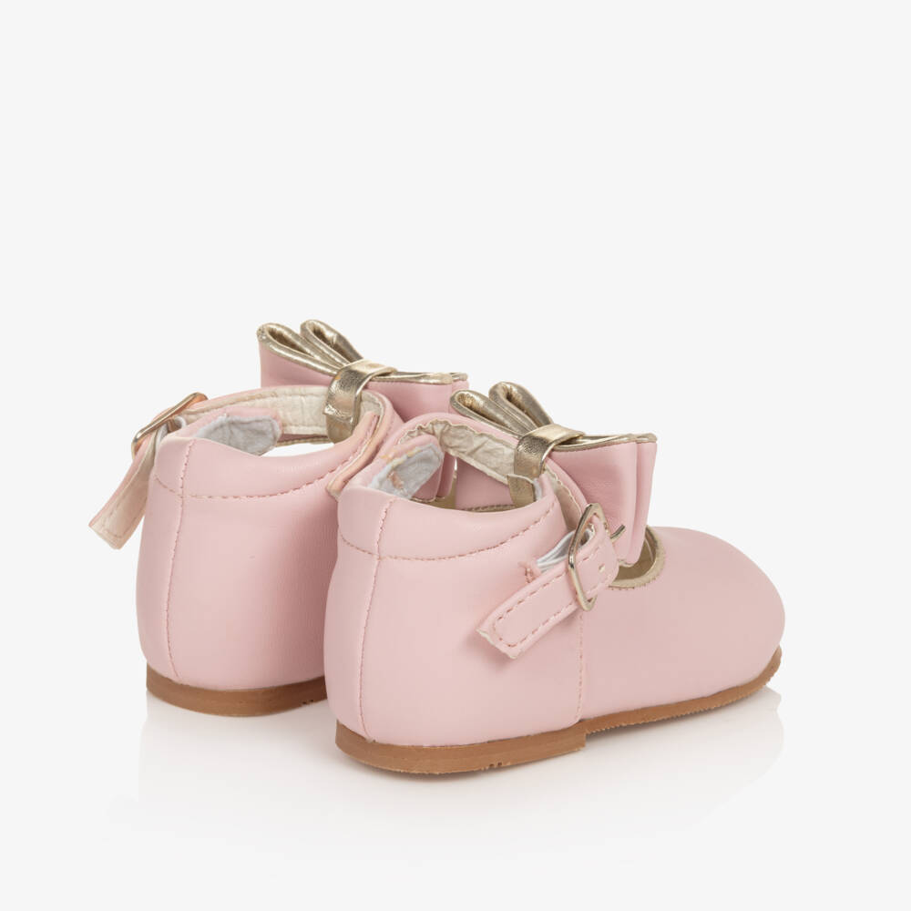 Sevva-Girls Pink Faux Leather Bow Shoes | Childrensalon Outlet