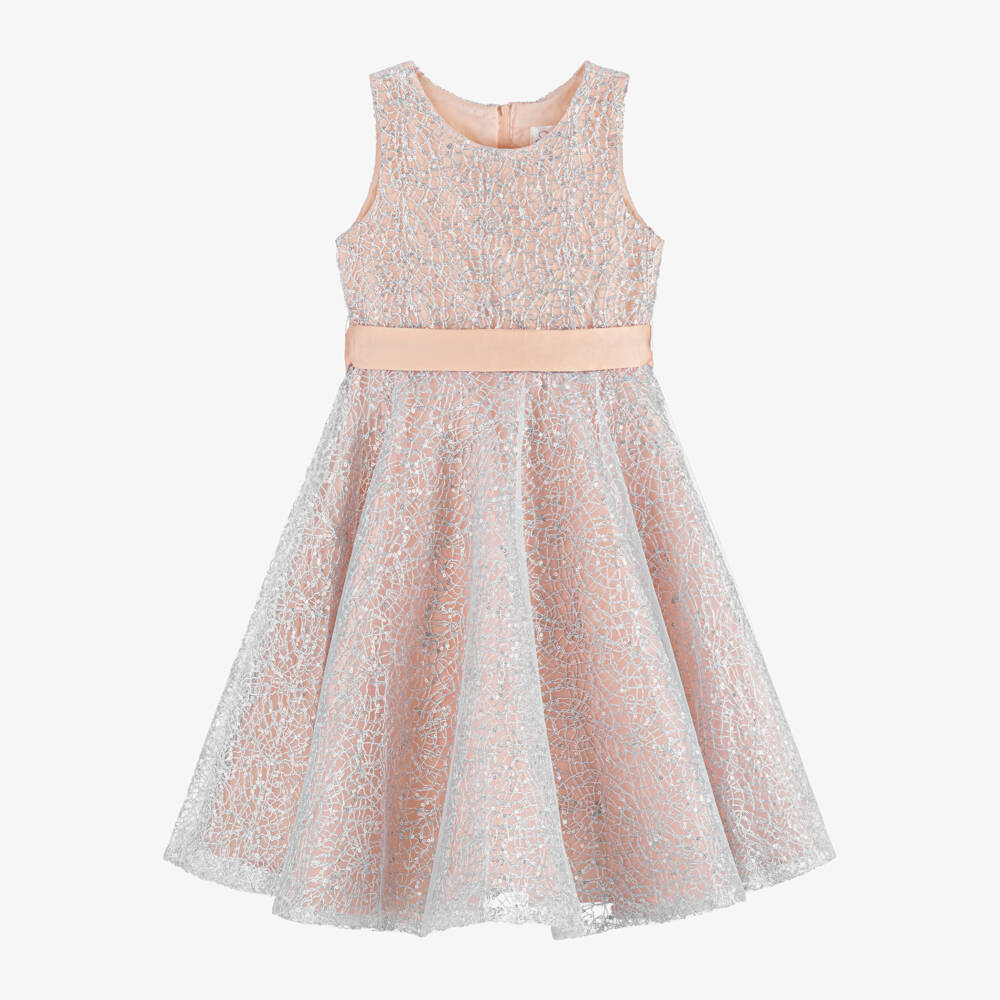 Sevva-Girls Pink & Silver Tulle Dress | Childrensalon Outlet