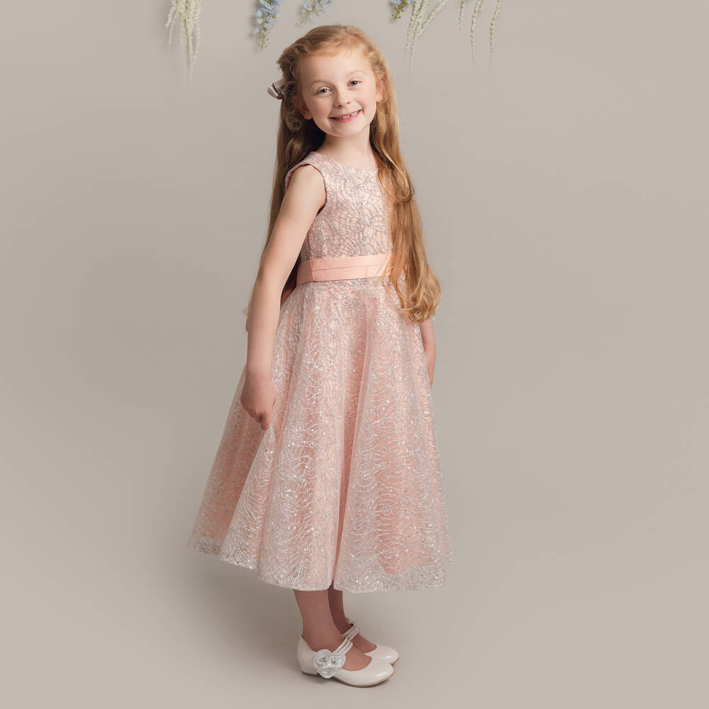 Sevva-Girls Pink & Silver Tulle Dress | Childrensalon Outlet