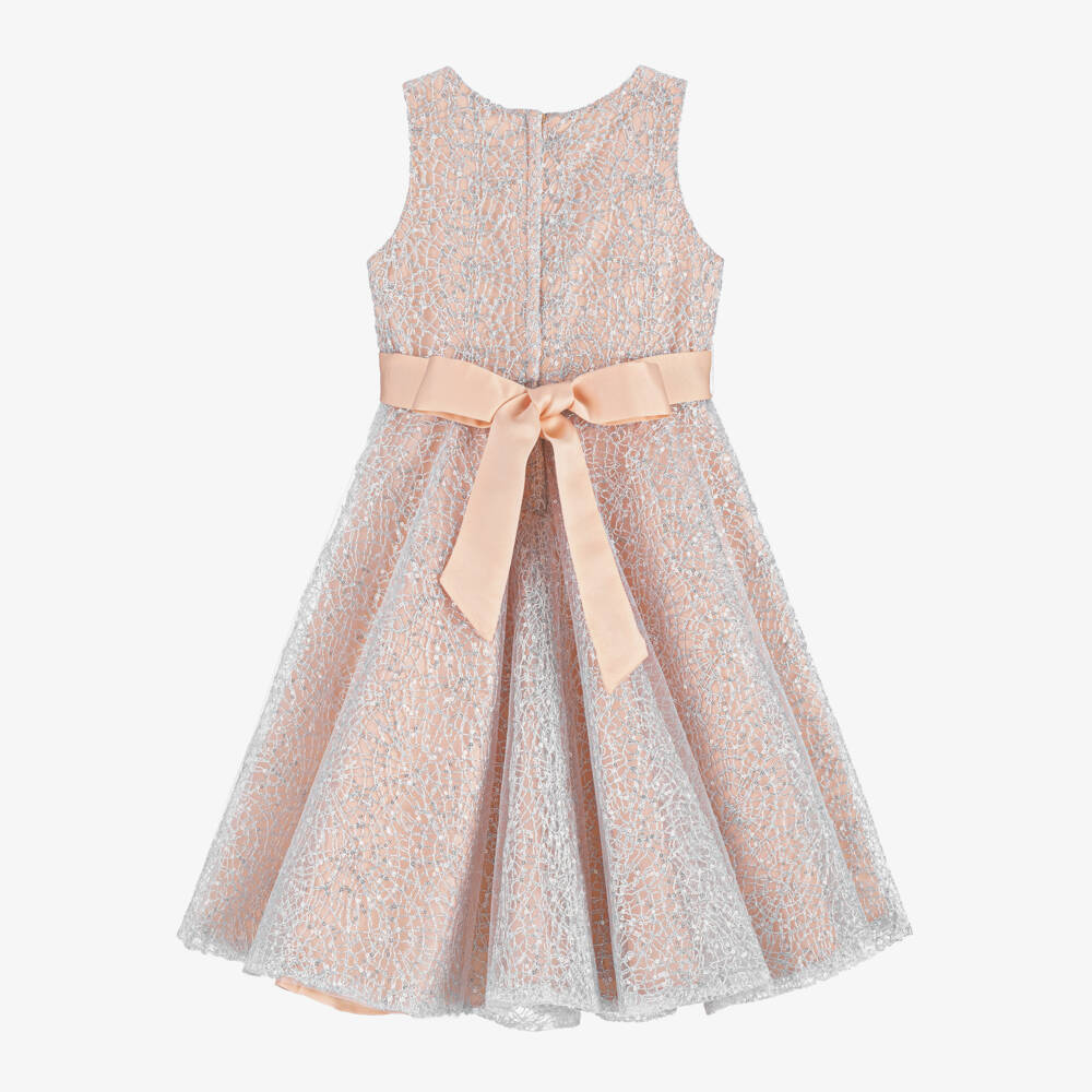 Sevva-Girls Pink & Silver Tulle Dress | Childrensalon Outlet