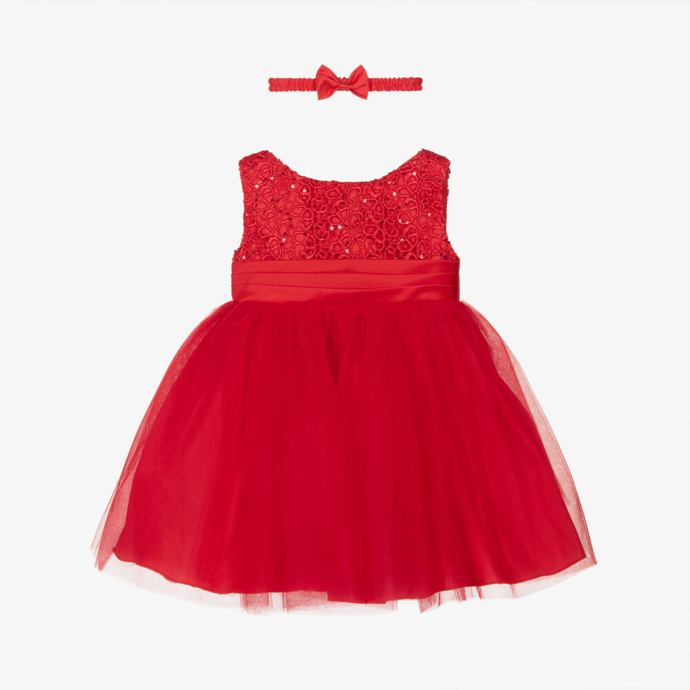 Sevva-Платье из алого тюля с блестками для девочек | Childrensalon Outlet