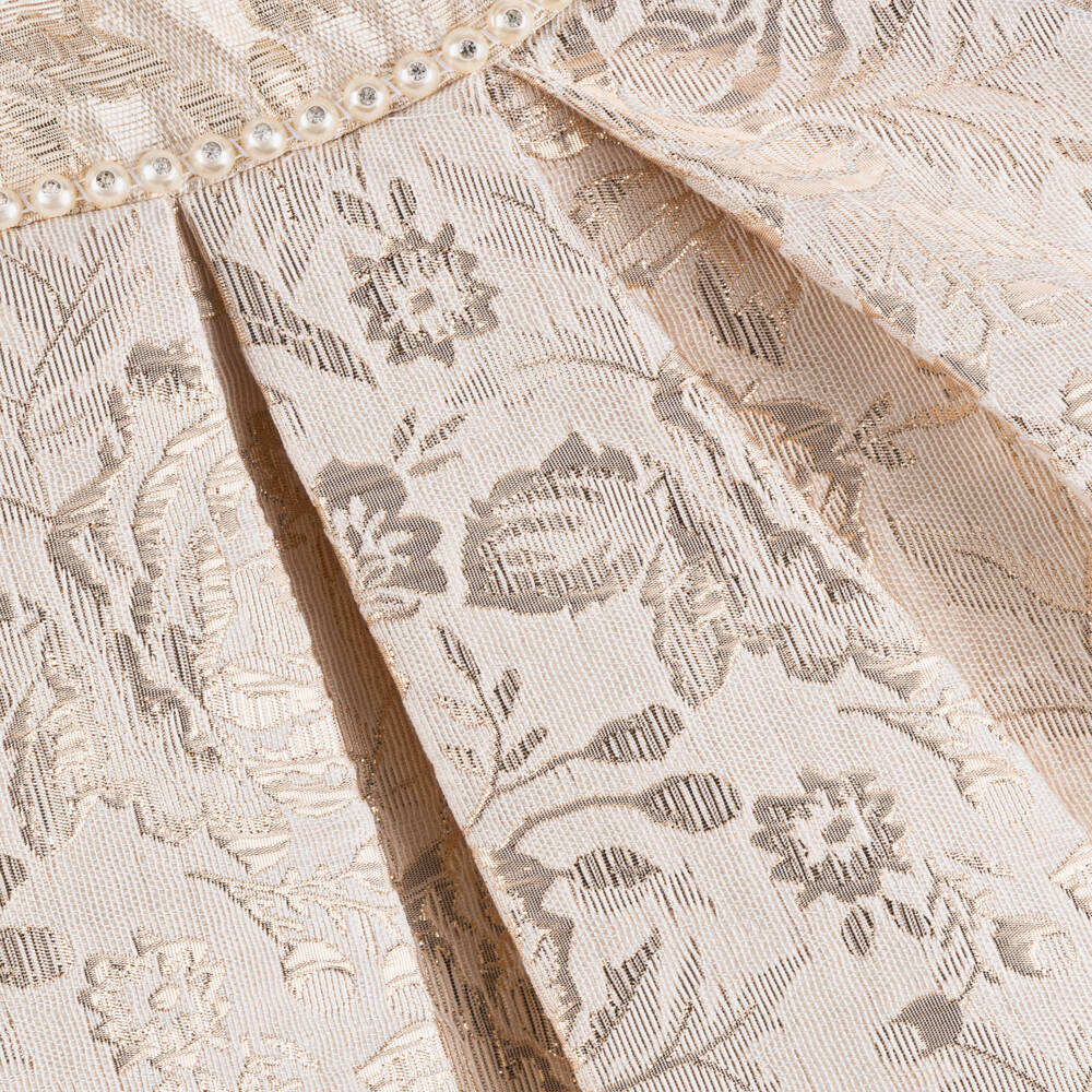 Sevva-Girls Shimmering Gold Floral Dress | Childrensalon Outlet