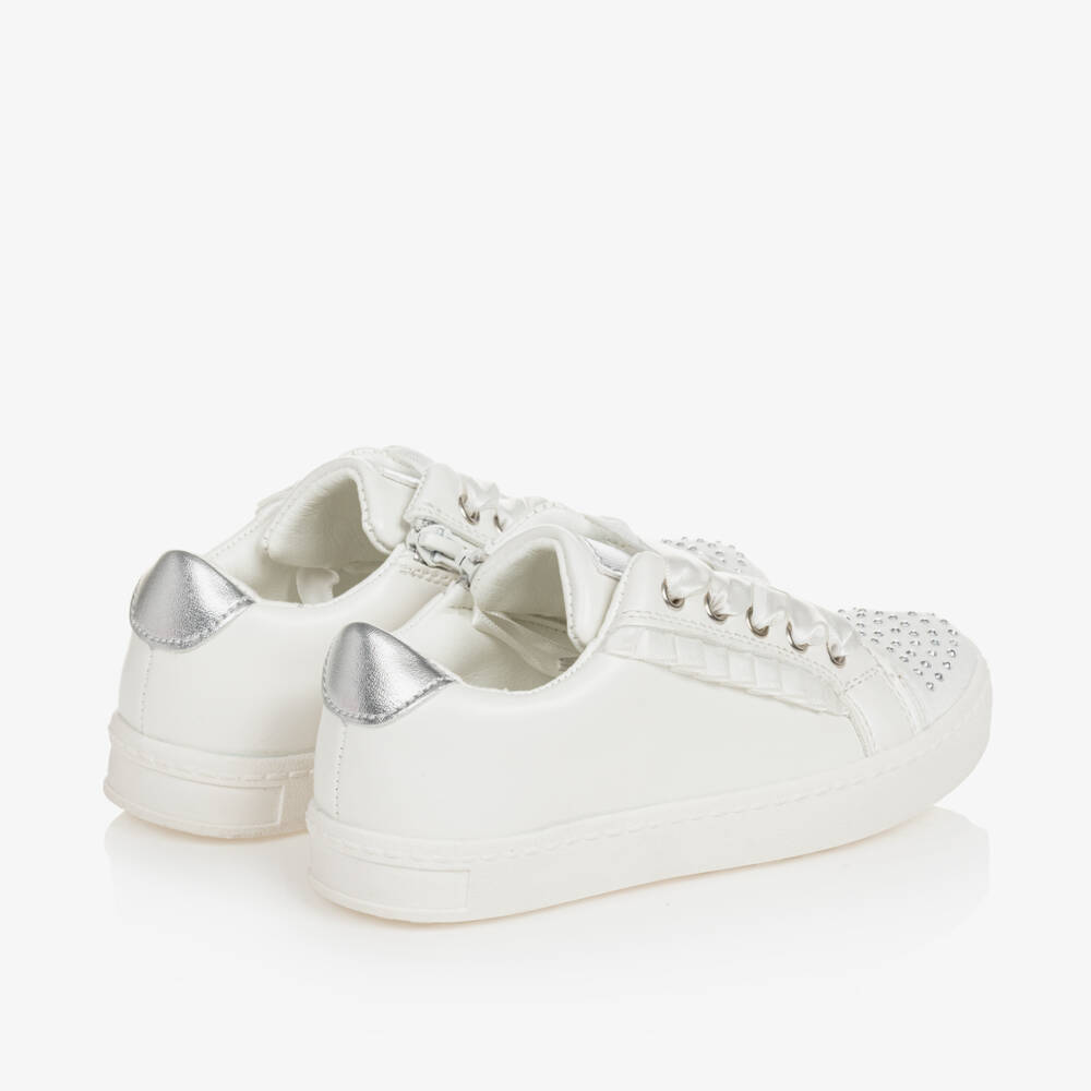 Sevva-حذاء رياضي جلد صناعي مرصع لون أبيض للبنات | Childrensalon Outlet