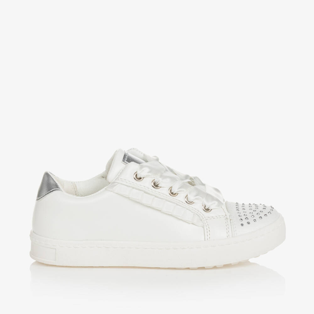 Sevva-حذاء رياضي جلد صناعي مرصع لون أبيض للبنات | Childrensalon Outlet