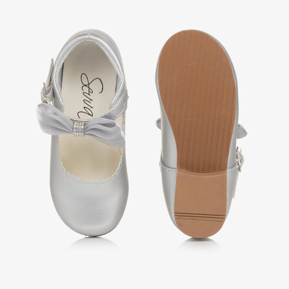 Sevva-Girls Sparkling Silver Bar Shoes | Childrensalon Outlet