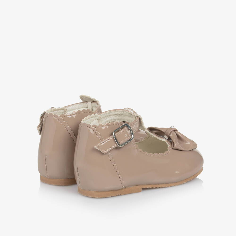 Sevva-Girls T-bar - Beige Patent | Childrensalon Outlet