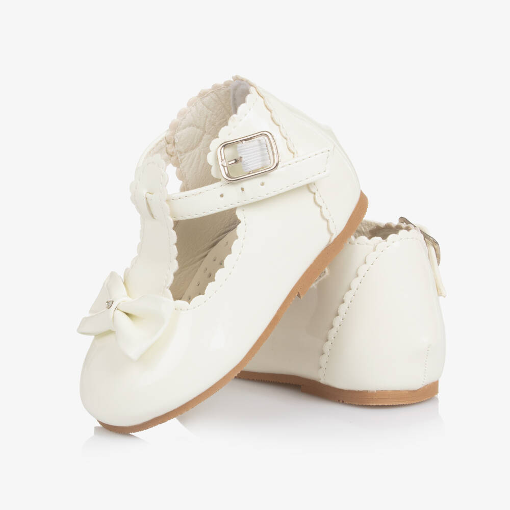 Sevva-Girls T-bar - Ivory Patent | Childrensalon Outlet
