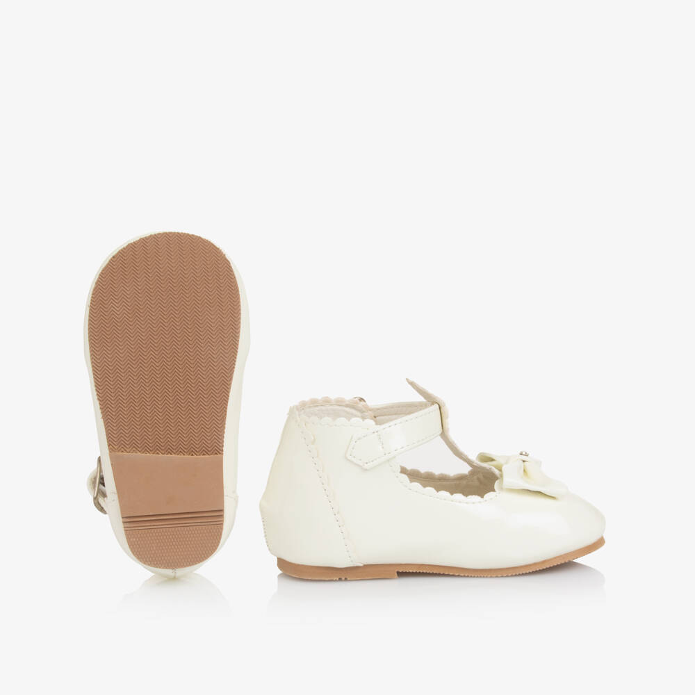 Sevva-Girls T-bar - Ivory Patent | Childrensalon Outlet