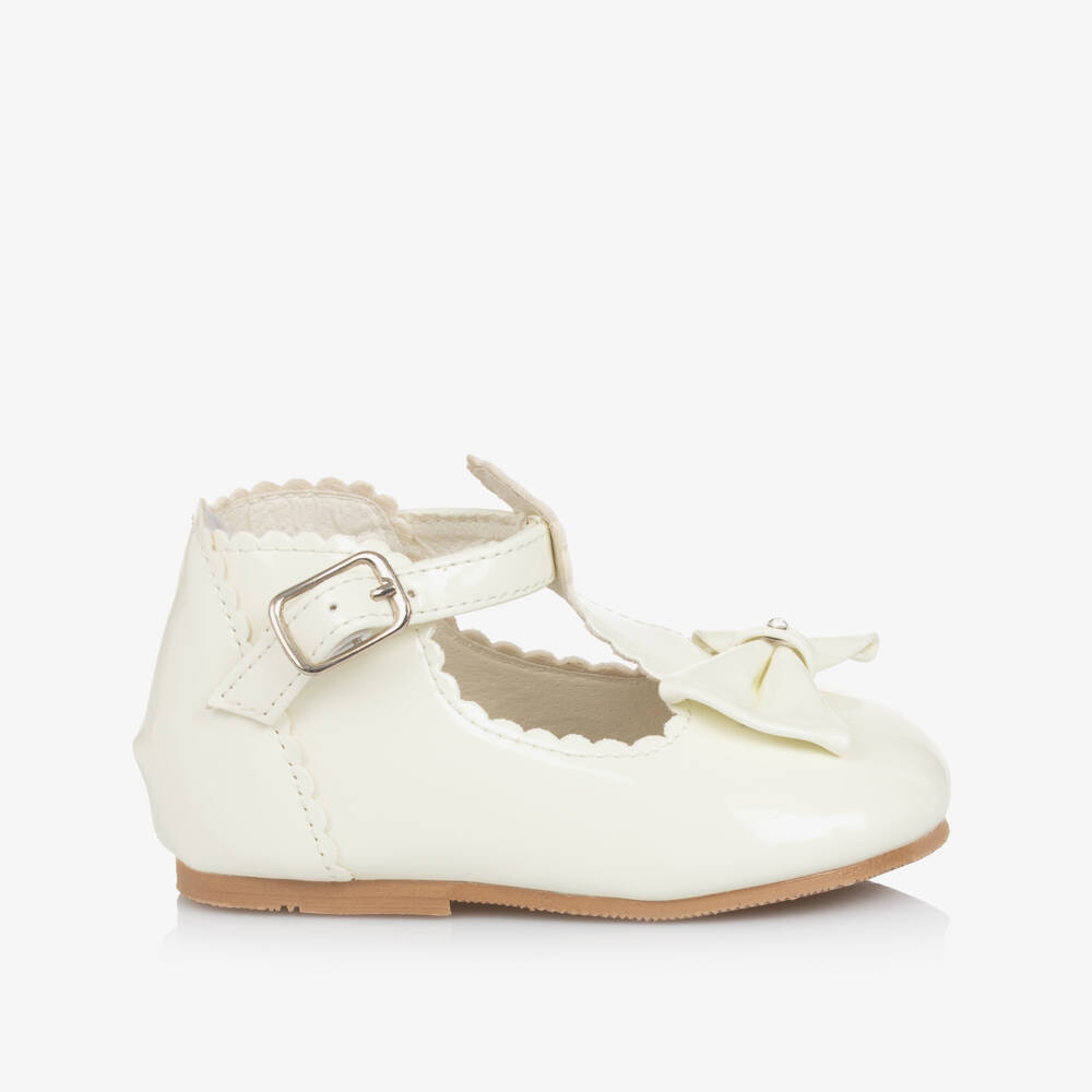 Sevva-Girls T-bar - Ivory Patent | Childrensalon Outlet