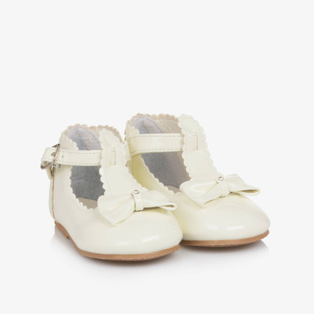 Sevva-Girls T-bar - Ivory Patent | Childrensalon Outlet