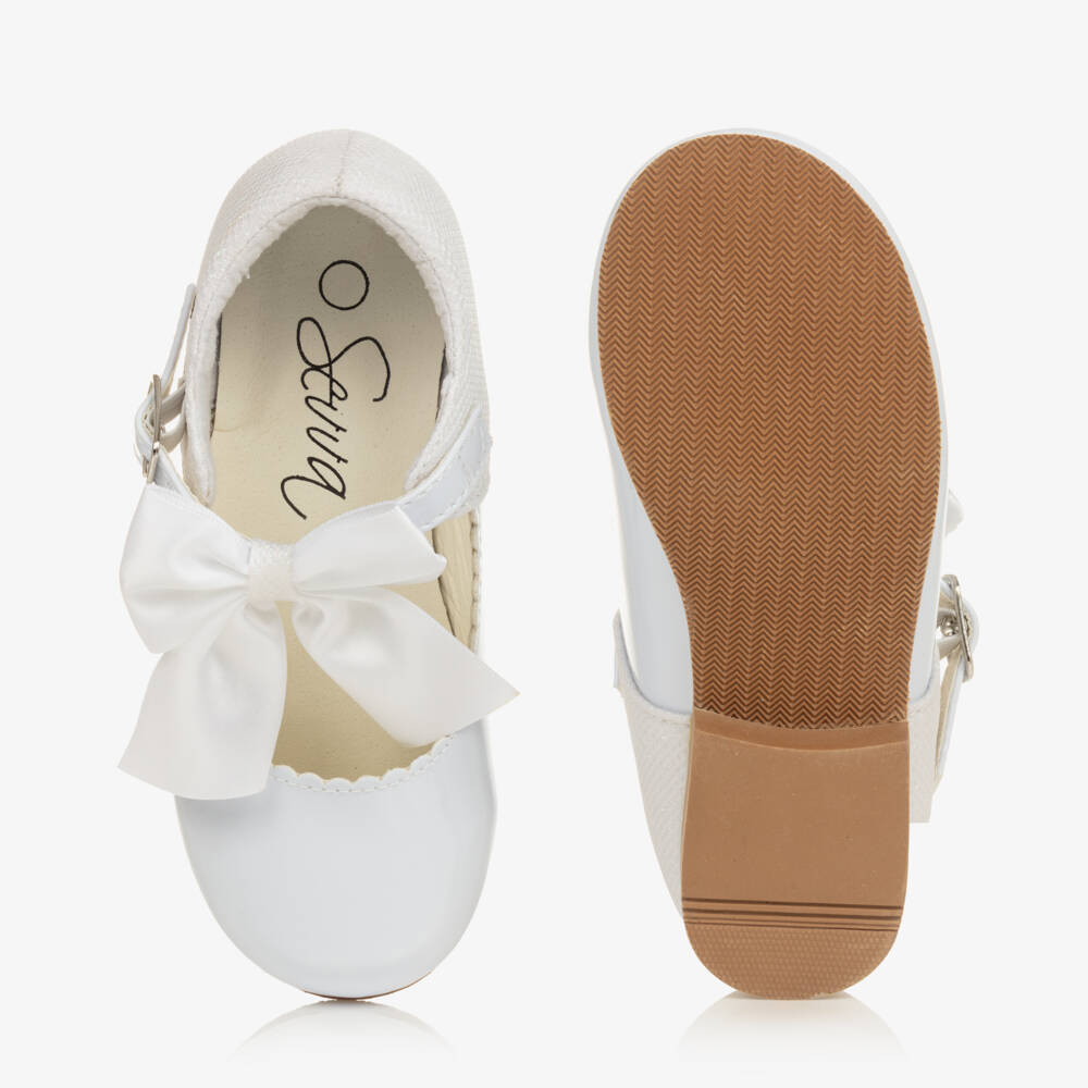 Sevva-Лаковые туфли Мэри Джейн с бантом белые для девочек | Childrensalon Outlet