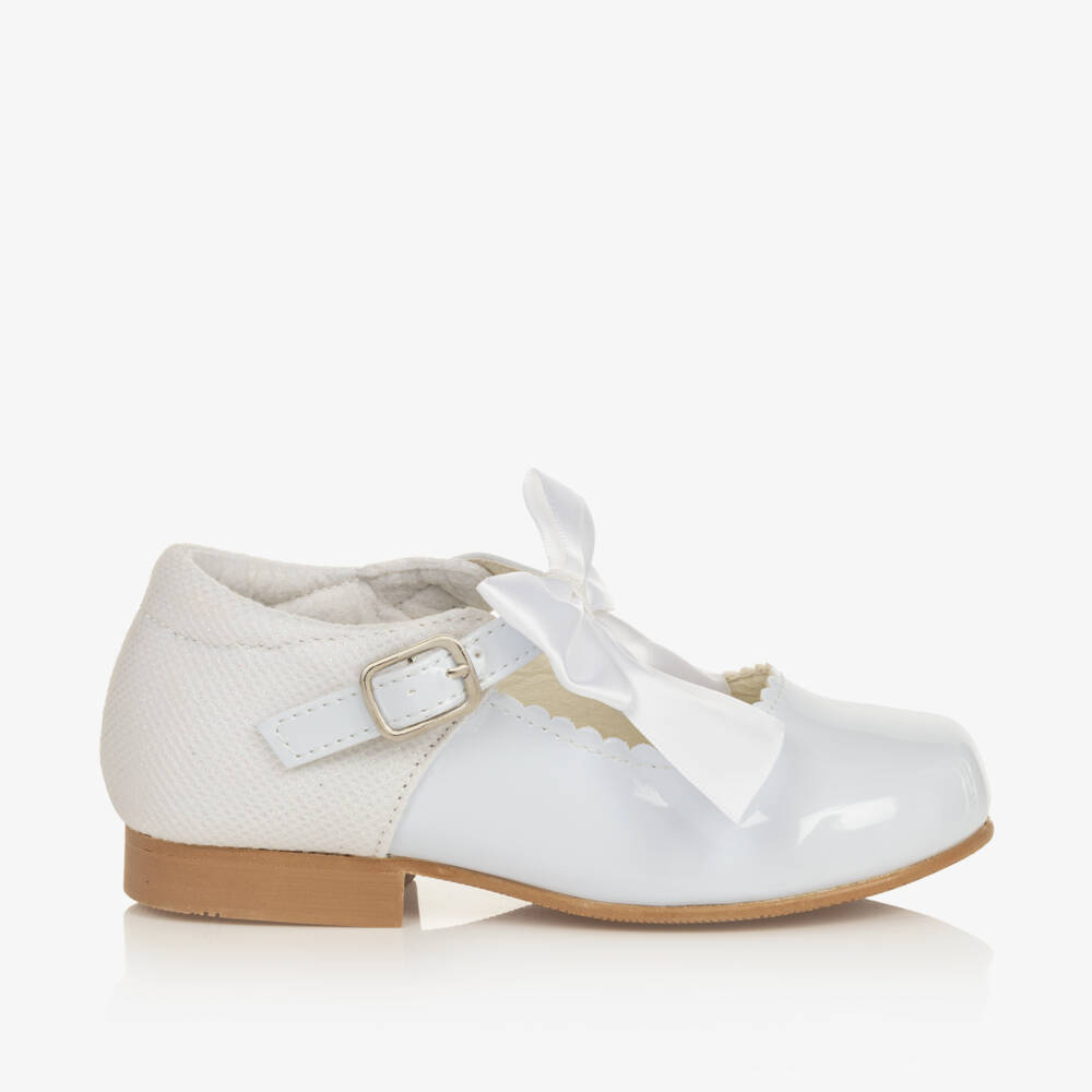 Sevva-Лаковые туфли Мэри Джейн с бантом белые для девочек | Childrensalon Outlet