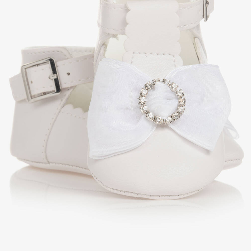 Sevva-Girls White Ribbon Charm Pre-Walkers | Childrensalon Outlet