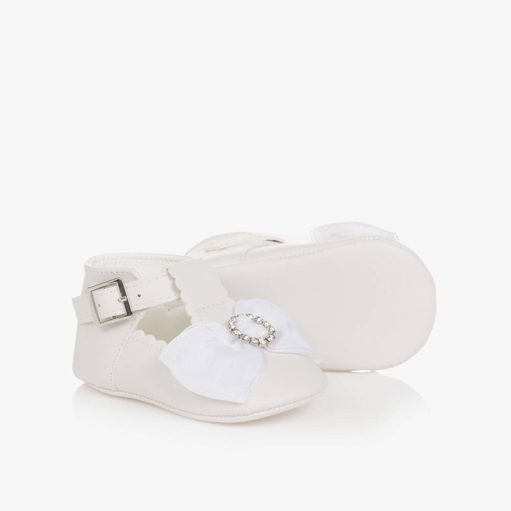 Sevva-Girls White Ribbon Charm Pre-Walkers | Childrensalon Outlet