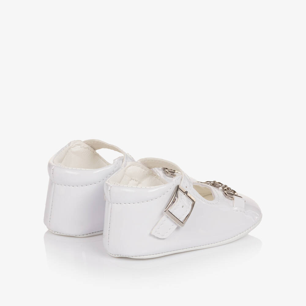 Sevva-White patent baby pre-walker shoes | Childrensalon Outlet