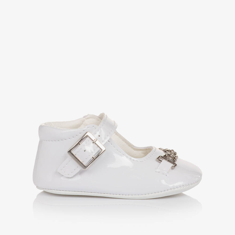 Sevva-White patent baby pre-walker shoes | Childrensalon Outlet