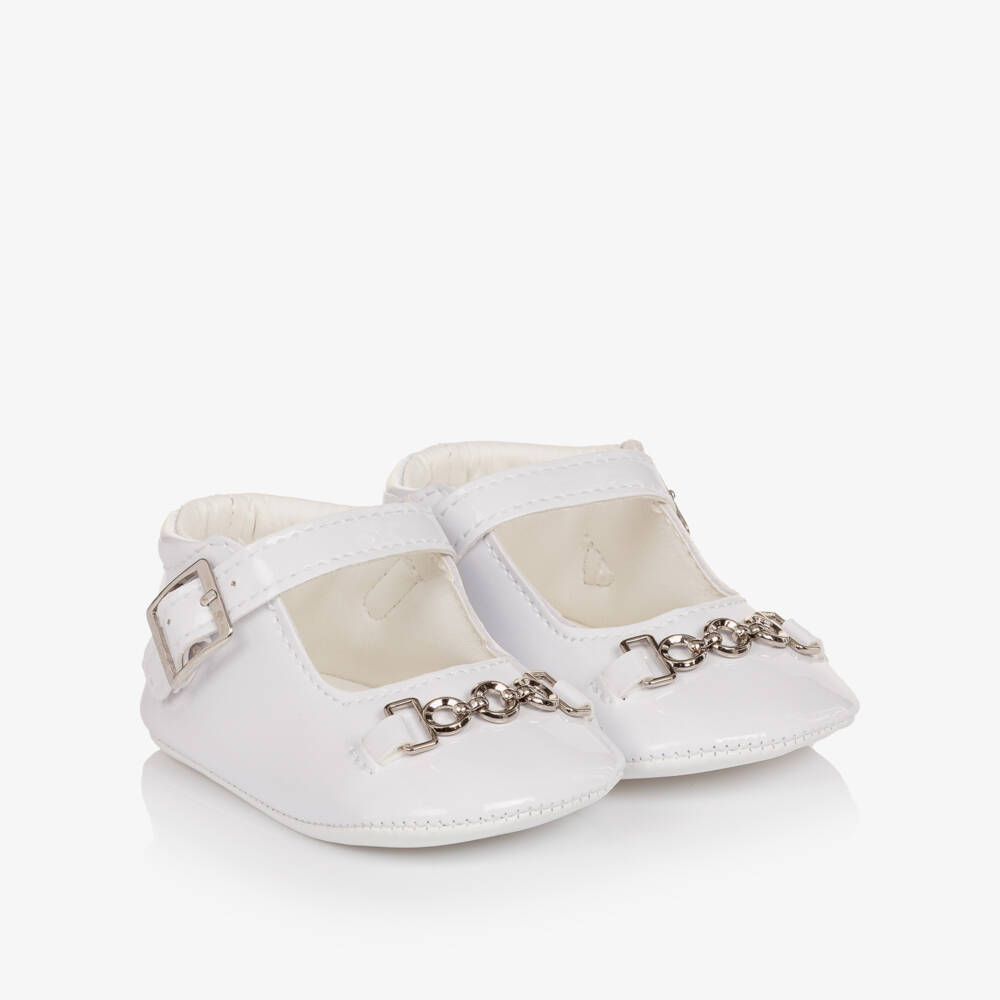 Sevva-White patent baby pre-walker shoes | Childrensalon Outlet