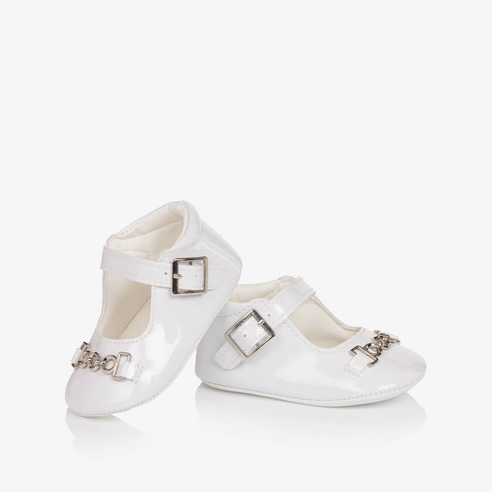 Sevva-White patent baby pre-walker shoes | Childrensalon Outlet