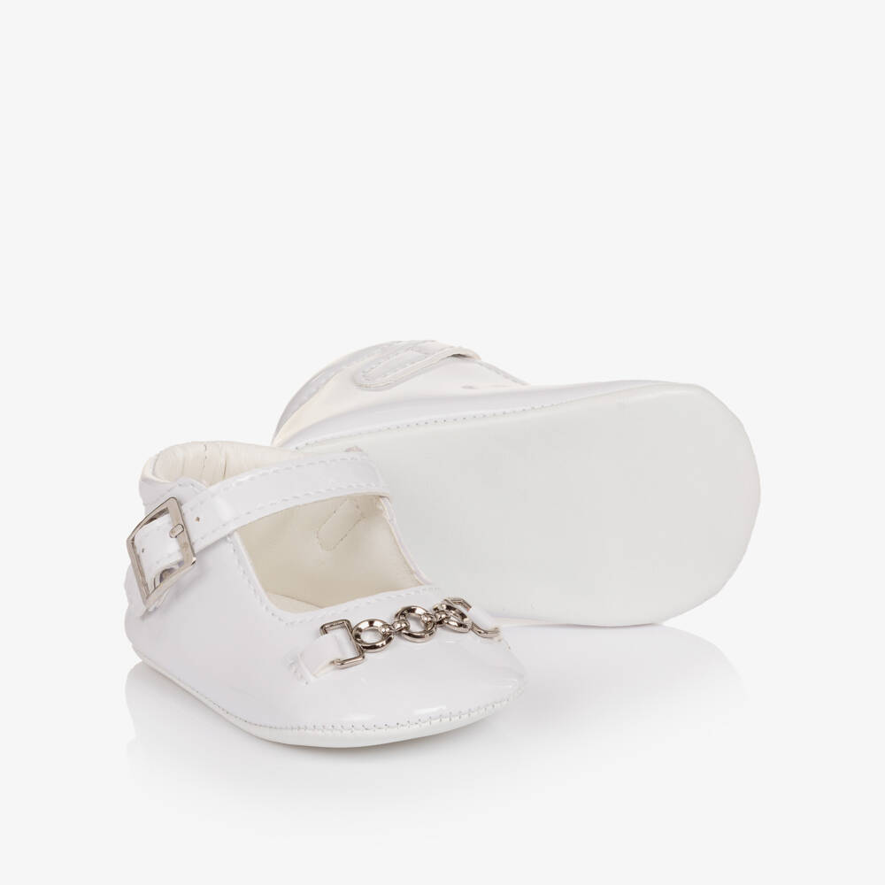 Sevva-White patent baby pre-walker shoes | Childrensalon Outlet