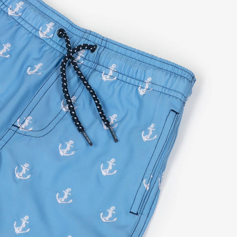Shade Critters-Boys Blue Embroidered Swim Shorts (UPF 50+) | Childrensalon Outlet