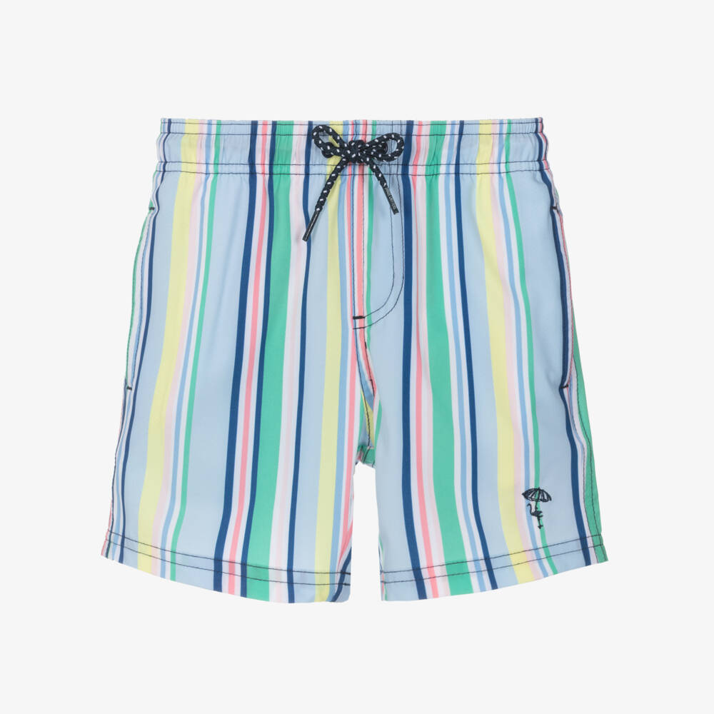 Shade Critters-Boys Blue Striped Swim Shorts (UPF 50+) | Childrensalon Outlet