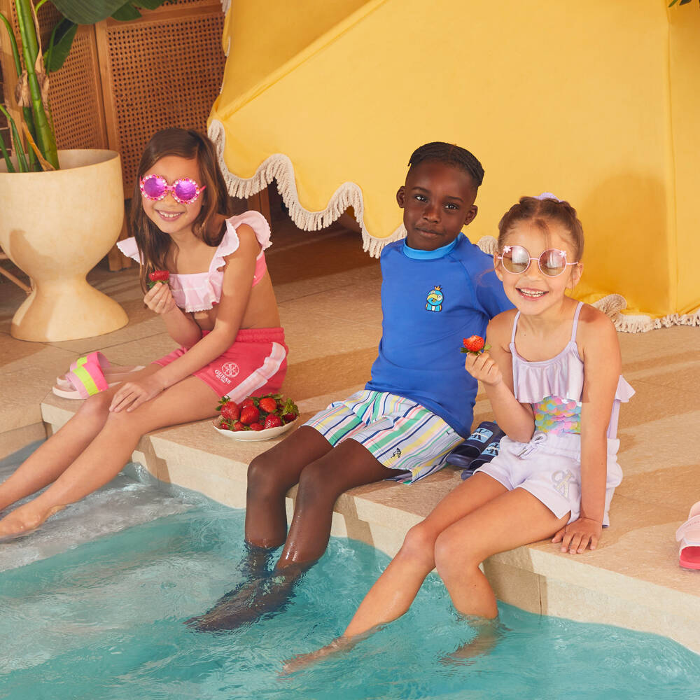 Shade Critters-شورت سباحة مقلم لون أزرق للأولاد (UPF 50+) | Childrensalon Outlet