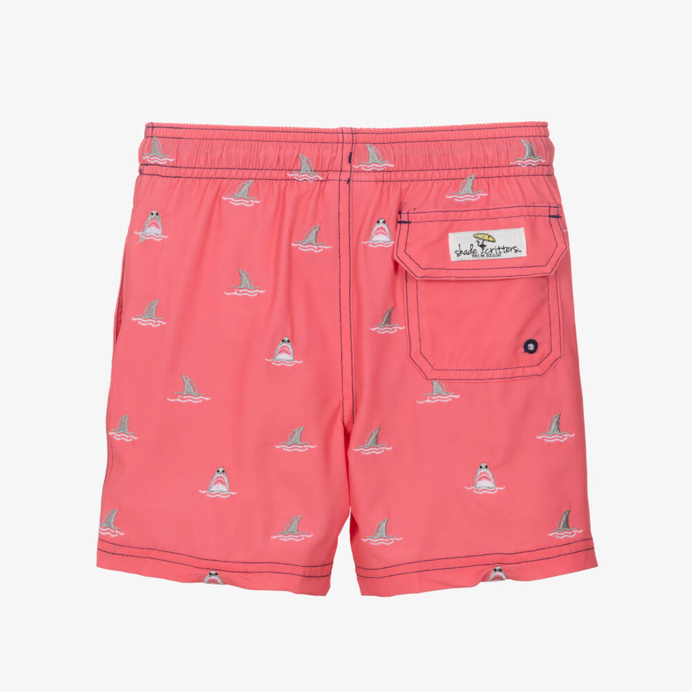 Shade Critters-Boys Pink Embroidered Swim Shorts (UPF 50+) | Childrensalon Outlet