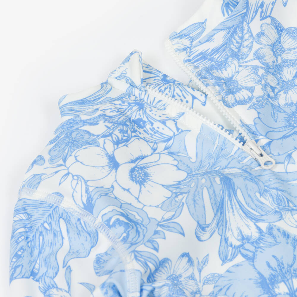 Shade Critters-طقم سباحة أزرق مزهر للبنات بحماية UPF50+ | Childrensalon Outlet